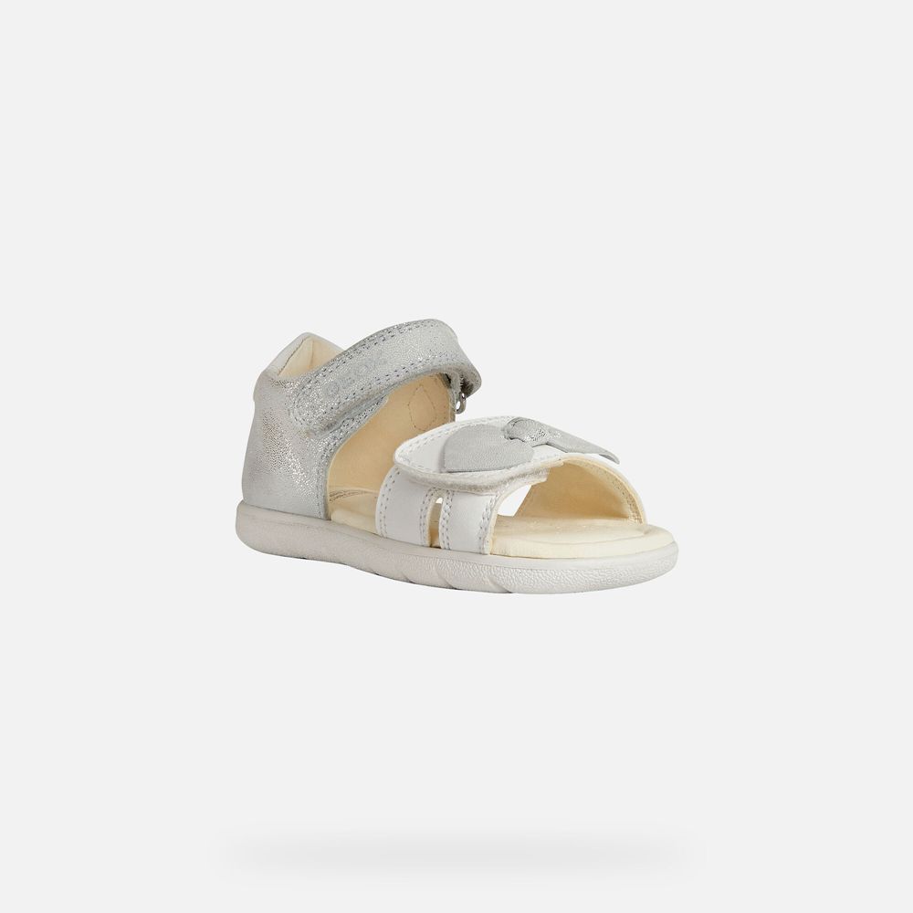 Sandalias Geox Bebe Branco - Alul Girl - AZHSX1643